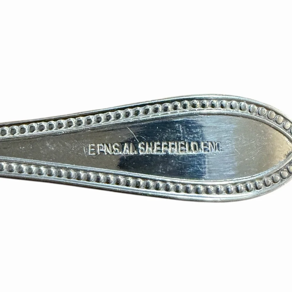 Bead Design EPNS A1 SHEFFIELD ENGLAND Silver Service Table Spoons Lot‎ of (6)